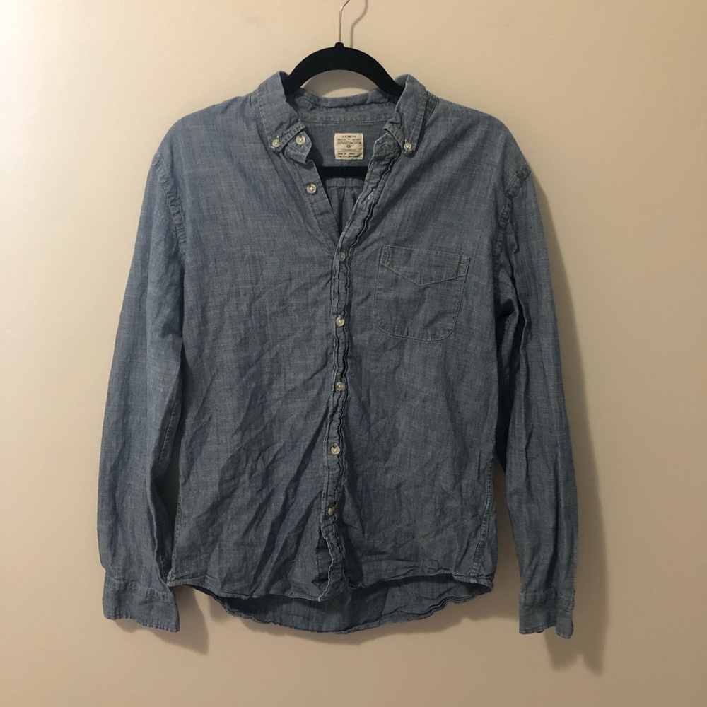 J. Crew Factory denim chambray one pocket shirt